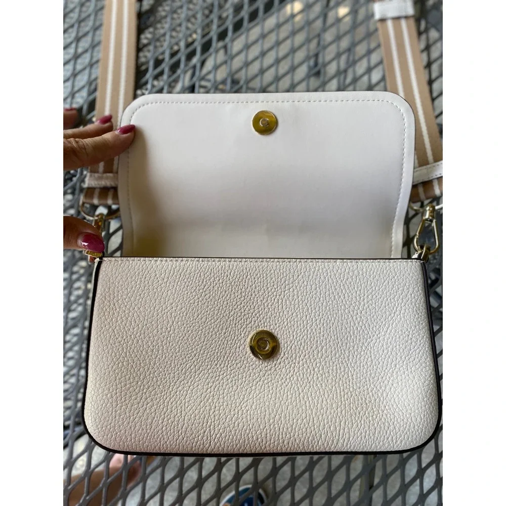 Kate Spade Bag Rosie Cream Pebbled Leather Small Flap Camera Crossbody